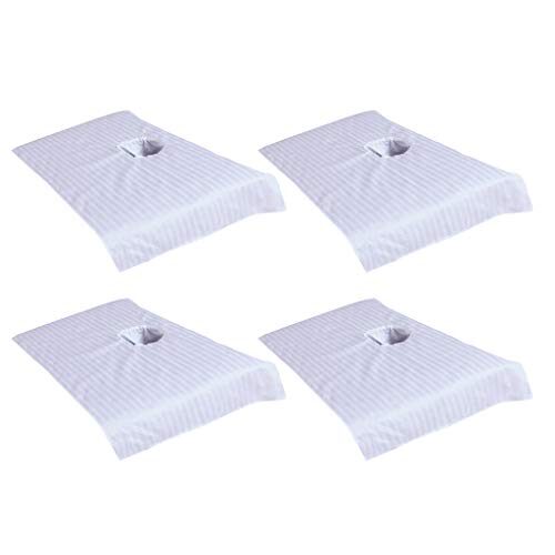 Baosity 4Pcs Cotton Massage Table Face Hole Towel