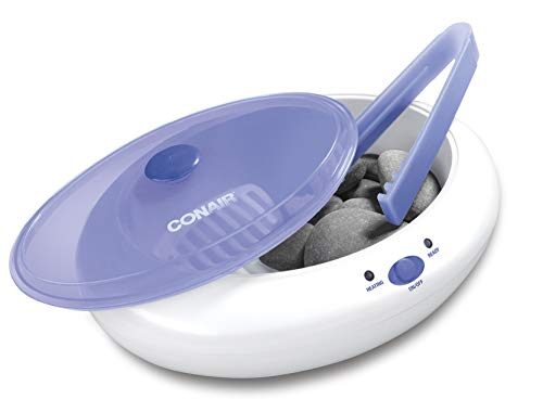 Conair Hot Stone Massage Hot Stone Massage Kit Relax Muscles Improve Circulation Rejuvenate Your Body, White/Purple, 1 Count