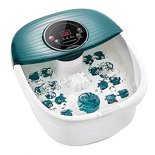 Foot Spa Bath Massager with Heat, Bubbles, Vibration, 16 Removeable Roller