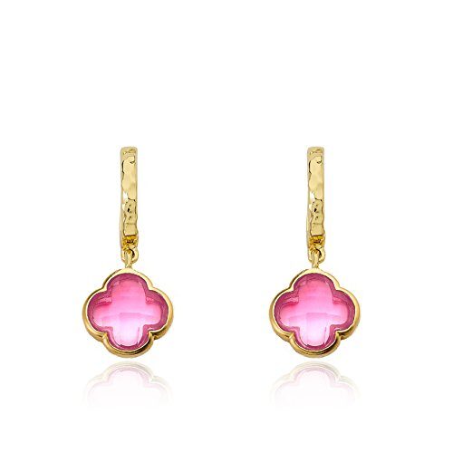 Little Miss Twin Stars Hammered 14k Gold-Plated Huggy Earring