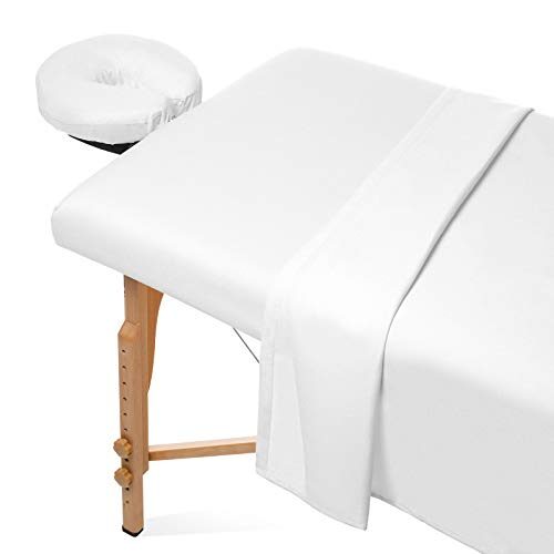 Saloniture 3-Piece Flannel Massage Table Sheet Set