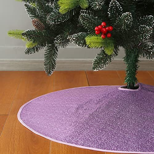 Valorcielo Sequin Christmas Tree Skirt Double Layers Tree Mat