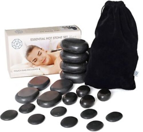 YOMMI Hot Stones for Massage Premium Set Basalt Rocks Spa Professional Essential Kit